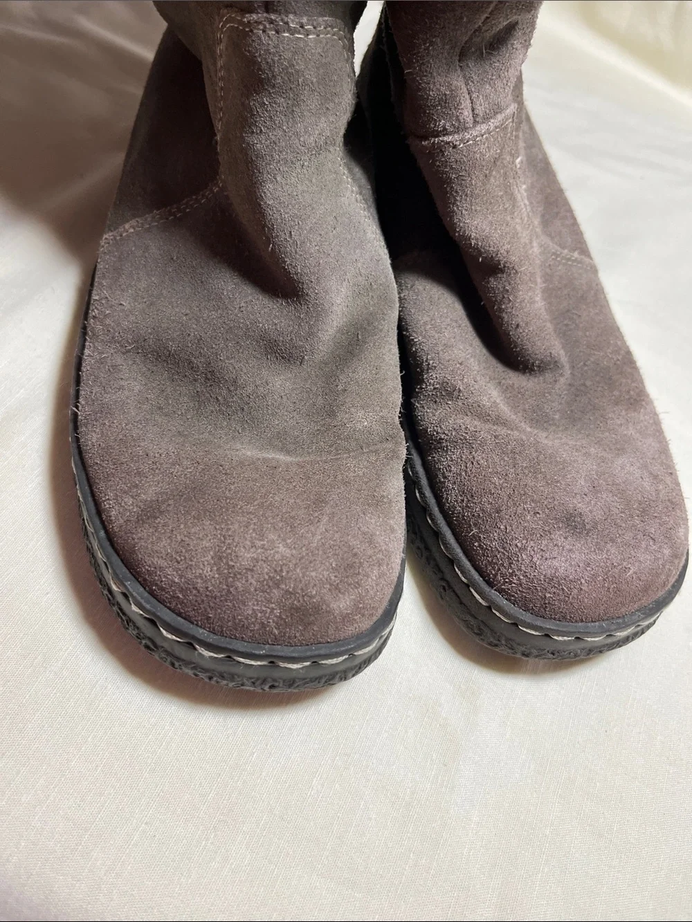 Bass Taupe Suede Faux-Fur Mid-Calf Winter Boots